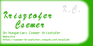 krisztofer csemer business card